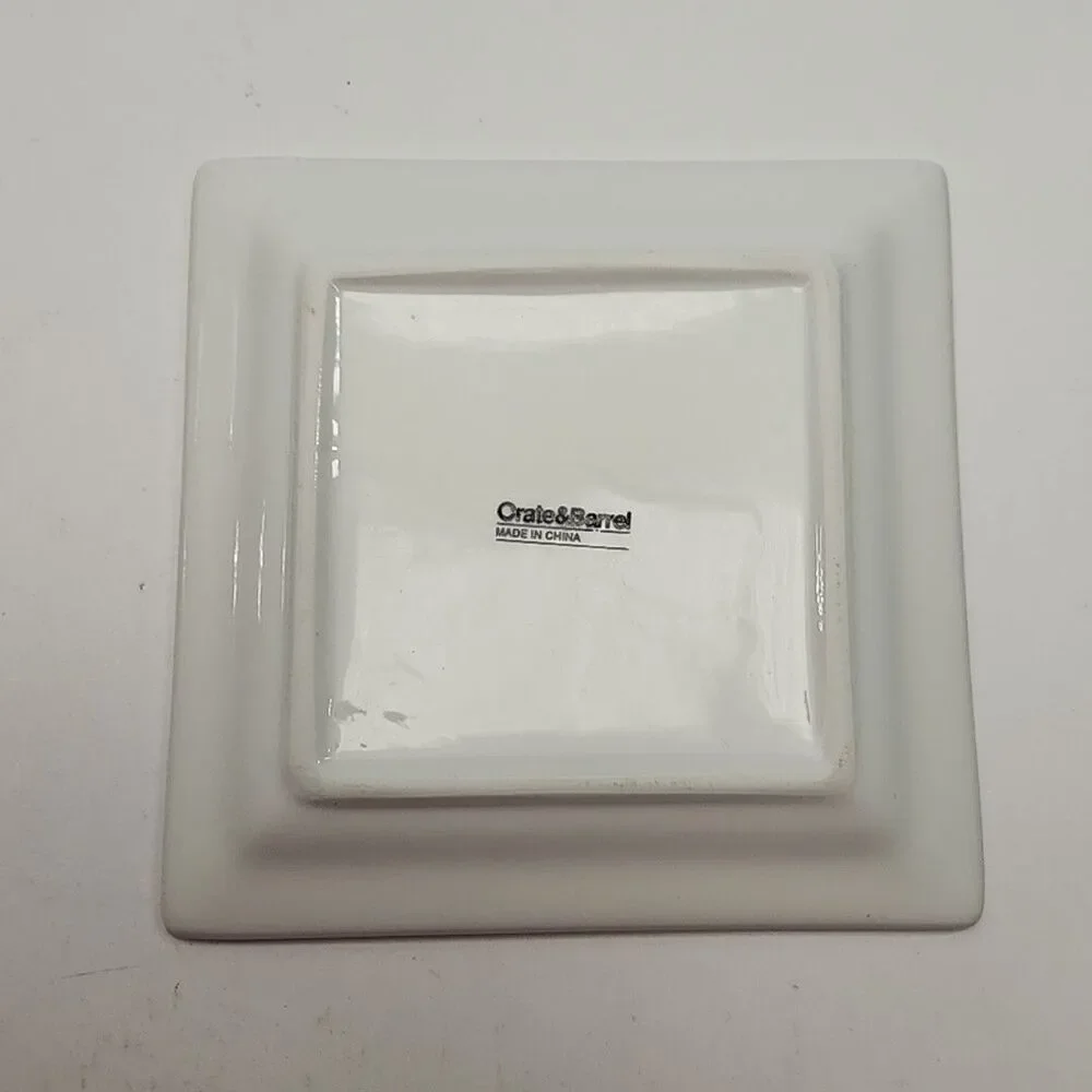 Crate & Barrel Square Plates White 6